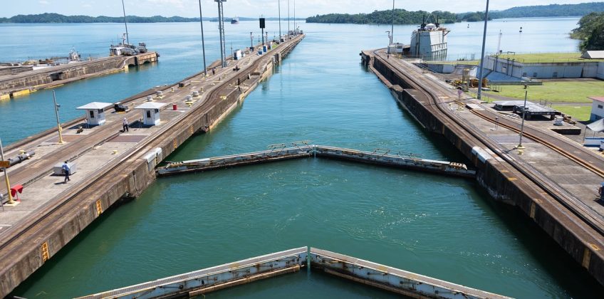 panama canal, locks, canal, panama, ship, travel, vessel, sky, channel, trade, cargo, nature, maritime, cruise, freight, reflection, boat, transportation, nautical, horizon, gatun, trip, vacation, sailing, landscape, ocean