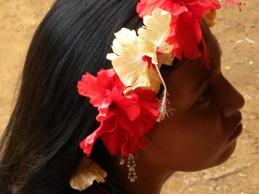 flower wreath, girl, indio, embera, panama, indio, embera, embera, embera, embera, embera